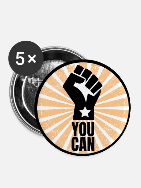 Du kannst - Needymindset - Buttons klein 25 mm (5er Pack) - Weiß