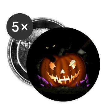Carved Halloween Pumpkin - Buttons small 1''/25 mm (5-pack) - white - Front
