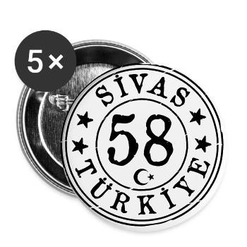 Sivas 58 Vintage - Buttons klein 25 mm (5er Pack) - Weiß - Vorne
