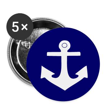 Ancre Allemagne du Nord Sailor Sailor Captain - Lot de 5 petits badges (25 mm) - blanc - Devant
