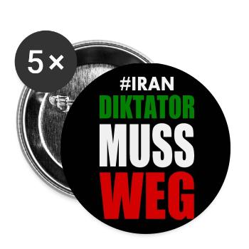 Iran diktator muss weg - Buttons klein 25 mm (5er Pack) - Weiß - Vorne