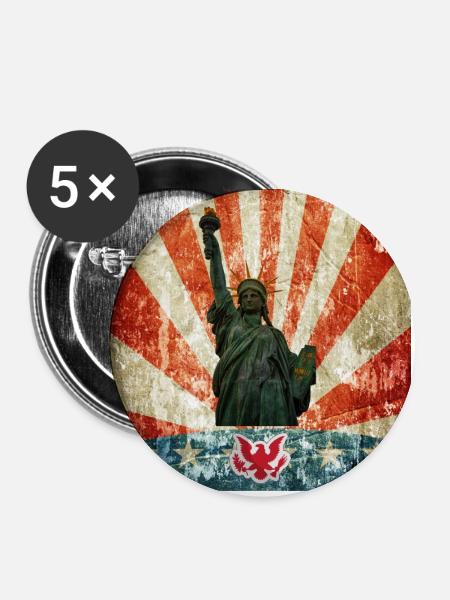 Freiheitsstatue, USA - Buttons klein 25 mm (5er Pack) - Weiß