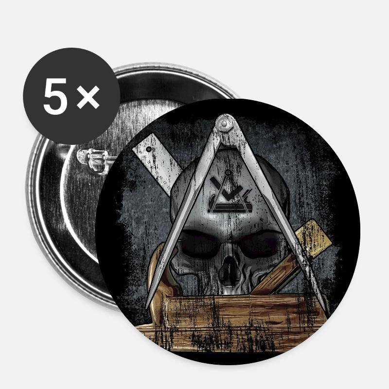 Tischler - Buttons klein 25 mm (5er Pack) - Weiß