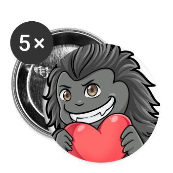 MonsterLove - Buttons small 1''/25 mm (5-pack) - white - Front