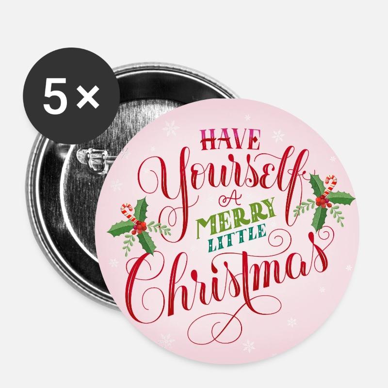 Merry Little Christmas - Buttons small 1''/25 mm (5-pack) - white