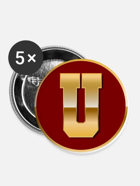 Buchstabe U - Buttons klein 25 mm (5er Pack) - Weiß