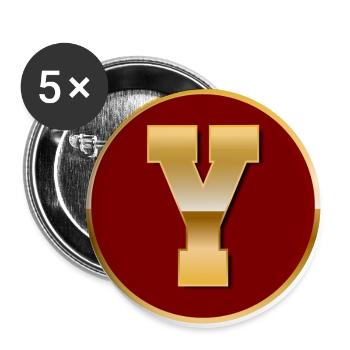 Letter Y - Buttons small 1''/25 mm (5-pack) - white - Front