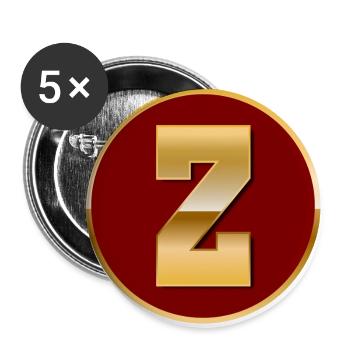 Buchstabe Z - Buttons klein 25 mm (5er Pack) - Weiß - Vorne