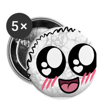 Happy Puschel - Buttons klein 25 mm (5er Pack) - Weiß - Vorne