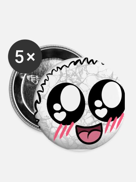 Happy Puschel - Buttons small 1''/25 mm (5-pack) - white