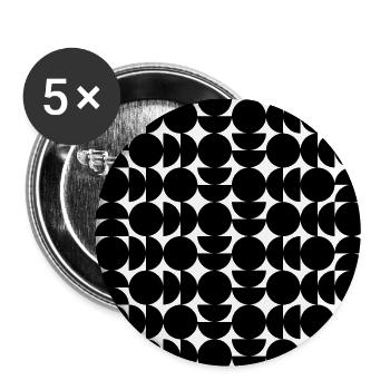 Schwarze Kreise. - Buttons klein 25 mm (5er Pack) - Weiß - Vorne