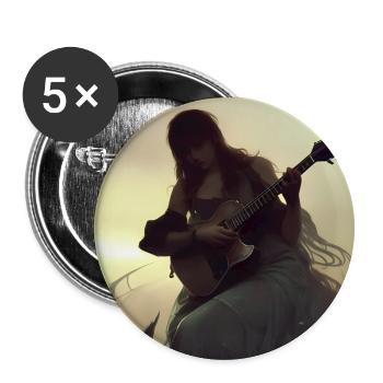 Antikes Gitarristenfoto - Buttons klein 25 mm (5er Pack) - Weiß - Vorne
