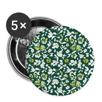Motifs floraux - Lot de 5 petits badges (25 mm) - blanc - Devant