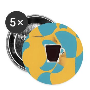 Porträt der Kaffeeliebhaber - Buttons klein 25 mm (5er Pack) - Weiß - Vorne
