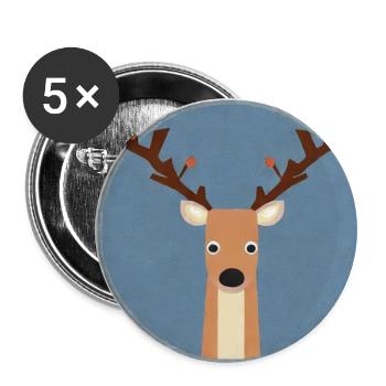 Ugly Christmas Rentier - Buttons klein 25 mm (5er Pack) - Weiß - Vorne