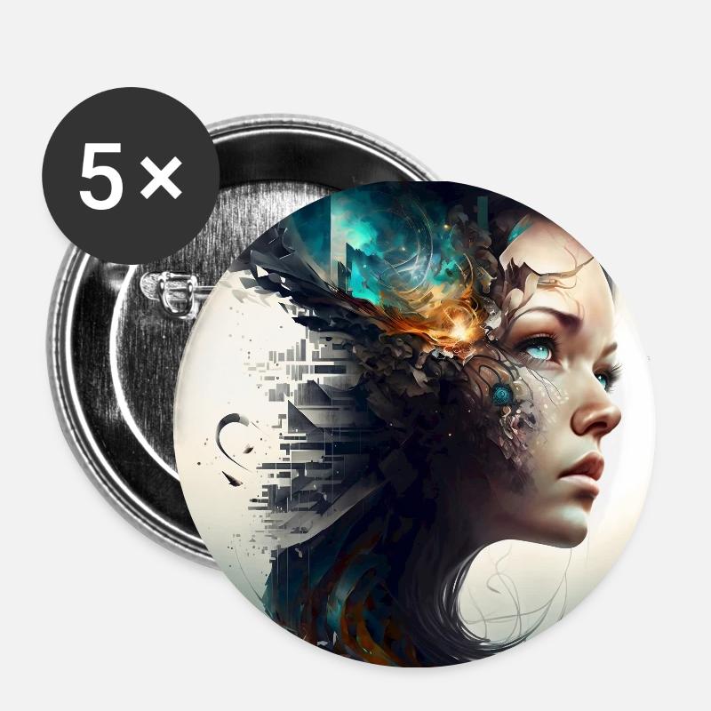 Graphic Design Girl - Buttons small 1''/25 mm (5-pack) - white