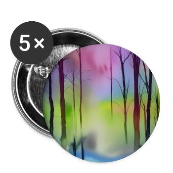 Buntes Aquarell einfache Natur - Buttons klein 25 mm (5er Pack) - Weiß - Vorne