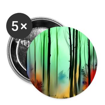 Herbst-Aquarellwald - Buttons klein 25 mm (5er Pack) - Weiß - Vorne