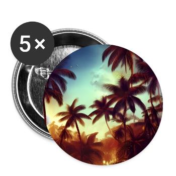 Evening in the jungle art - Buttons small 1''/25 mm (5-pack) - white - Front