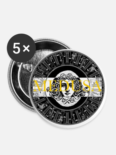 Medusa - Buttons klein 25 mm (5er Pack) - Weiß