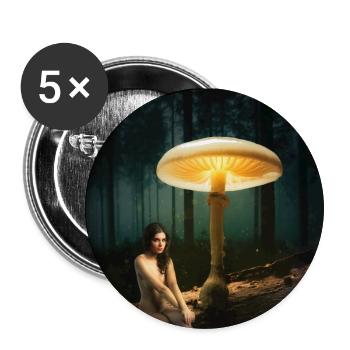 Mushroom - Buttons small 1''/25 mm (5-pack) - white - Front