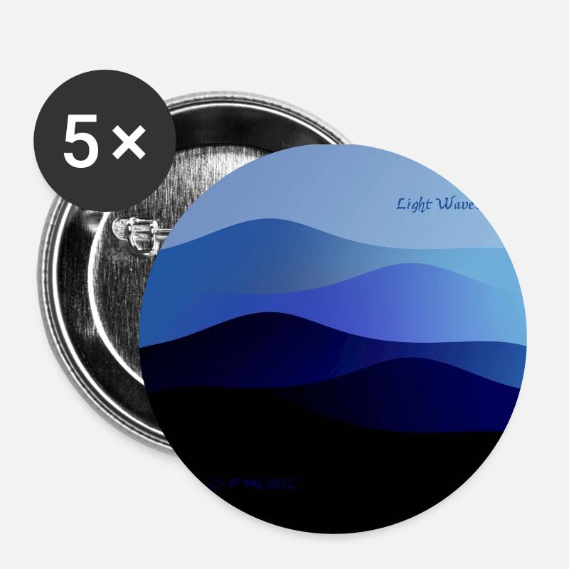 Light Waves - Buttons small 1''/25 mm (5-pack) - white