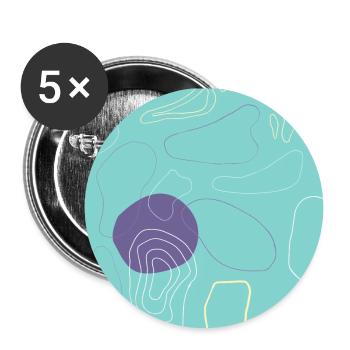 Abstrakte Mustertopographie Grün und Indigo - Buttons klein 25 mm (5er Pack) - Weiß - Vorne