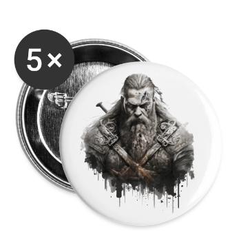 Viking Warrior Viking Age - Buttons small 1''/25 mm (5-pack) - white - Front