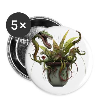 Fleischfressende Pflanzen: Der nächste Schrecken? - Buttons klein 25 mm (5er Pack) - Weiß - Vorne