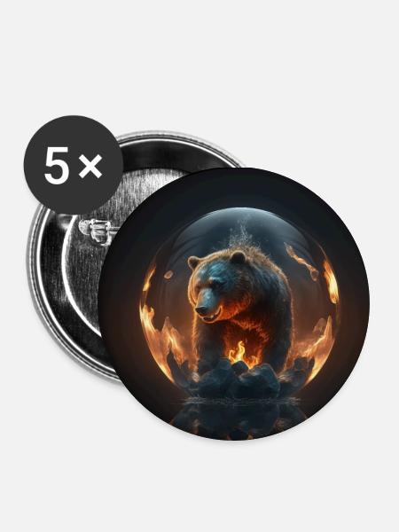 Bearsphere - Bärsphere - Buttons small 1''/25 mm (5-pack) - white