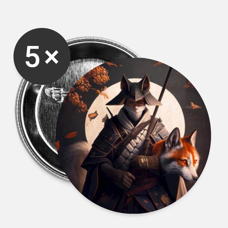 Krieger - Buttons klein 25 mm (5er Pack) - Weiß
