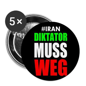 Iran diktator muss weg - Buttons klein 25 mm (5er Pack) - Weiß - Vorne