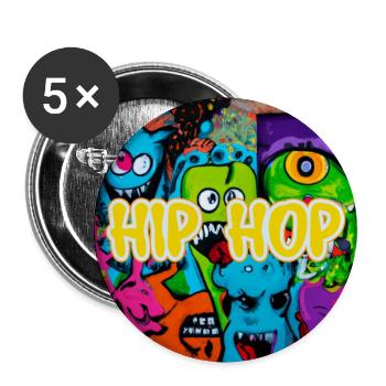 Hip Hop Graffiti - Buttons klein 25 mm (5er Pack) - Weiß - Vorne