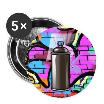 Graffiti Spraydose - Buttons klein 25 mm (5er Pack) - Weiß - Vorne