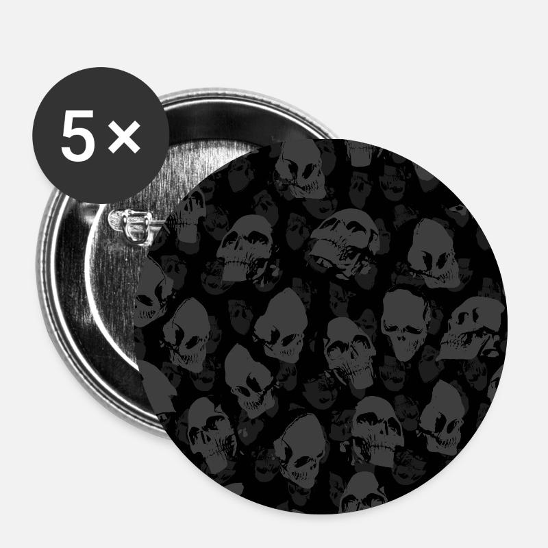 Skull - Buttons small 1''/25 mm (5-pack) - white