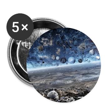 Zerstörte Erde - Buttons klein 25 mm (5er Pack) - Weiß - Vorne