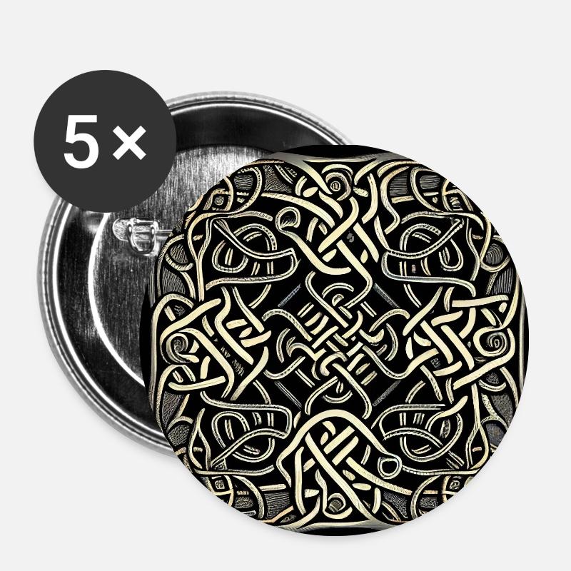 Celtic Pattern - Buttons small 1''/25 mm (5-pack) - white