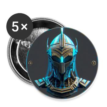 Kriegshelm| Krieger| Helm - Buttons klein 25 mm (5er Pack) - Weiß - Vorne