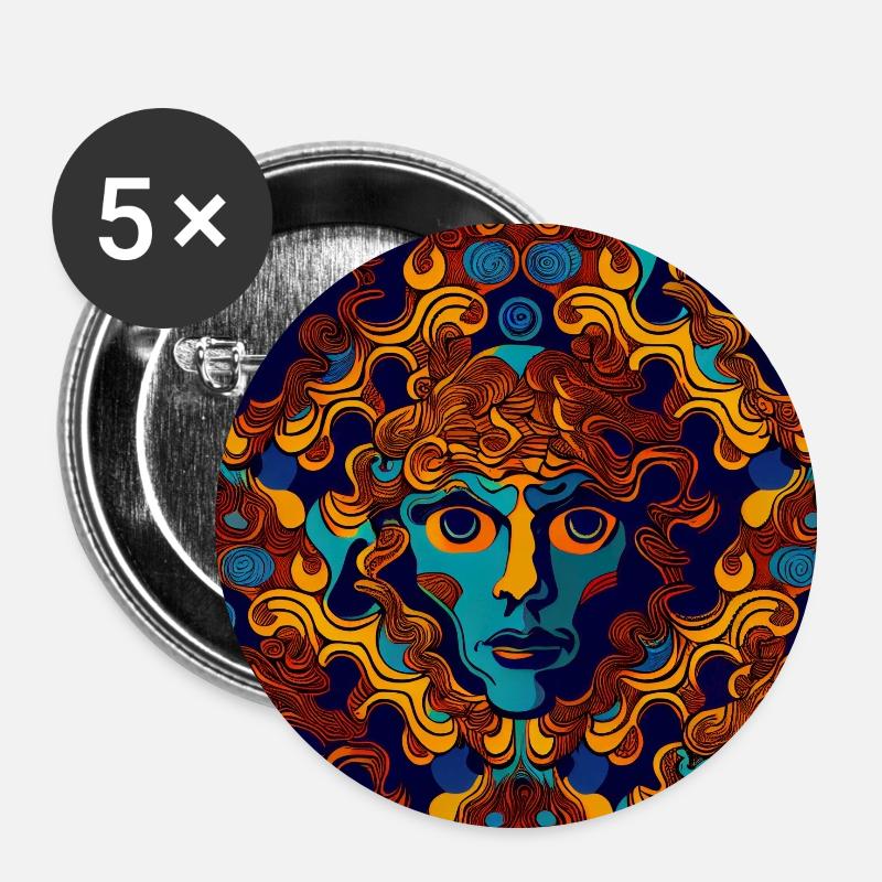 Visage d’identité de soi - Lot de 5 petits badges (25 mm) - blanc