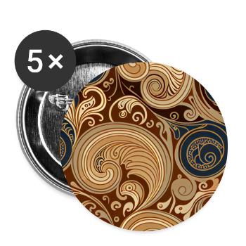 Erdige Töne wirbeln Gelb - Buttons klein 25 mm (5er Pack) - Weiß - Vorne