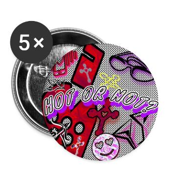 Chaud ou pas? - Image - 2023 - Lot de 5 petits badges (25 mm) - blanc - Devant