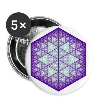 Sierpinski Hexagon Star - Buttons small 1''/25 mm (5-pack) - white - Front
