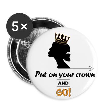 Queen Woman - Buttons small 1''/25 mm (5-pack) - white - Front