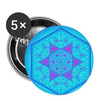 Neon Sierpinski Star - Buttons small 1''/25 mm (5-pack) - white - Front