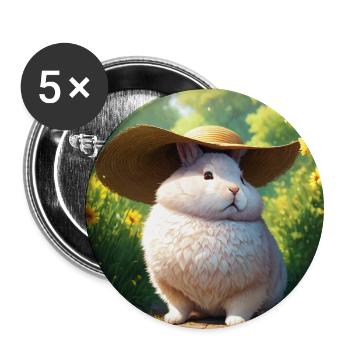 Cute Rabbit Artwork Rabbits Art Rabbit - Buttons small 1''/25 mm (5-pack) - white - Front