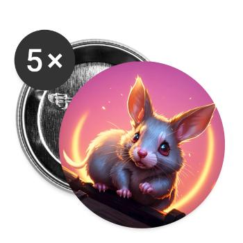 Fantasy Rodent Warrior Artwork pour Kids Fancy Rat - Lot de 5 petits badges (25 mm) - blanc - Devant