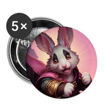 Fantasy Rodent Warrior Artwork pour Kids Fancy Rat - Lot de 5 petits badges (25 mm) - blanc - Devant