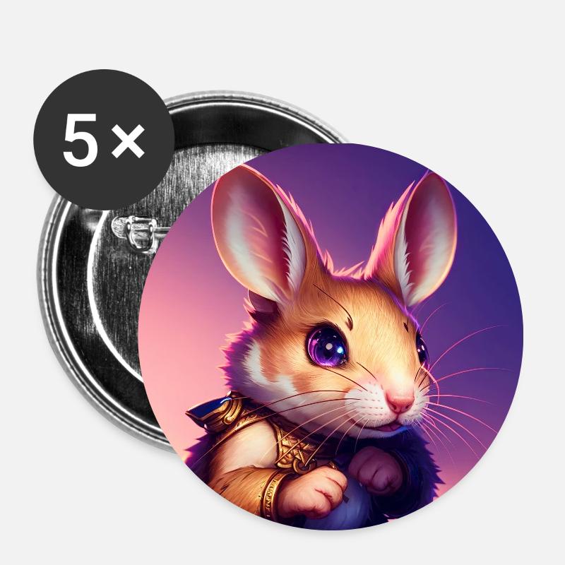 Impressionistic Funny Cat Screaming Impressionism - Buttons small 1''/25 mm (5-pack) - white