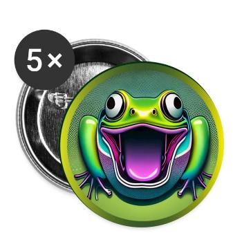 Grenouille hurlante - Lot de 5 petits badges (25 mm) - blanc - Devant