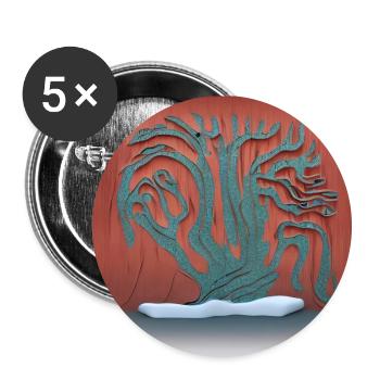 Alter Baum wartet auf den Frühling - Buttons klein 25 mm (5er Pack) - Weiß - Vorne